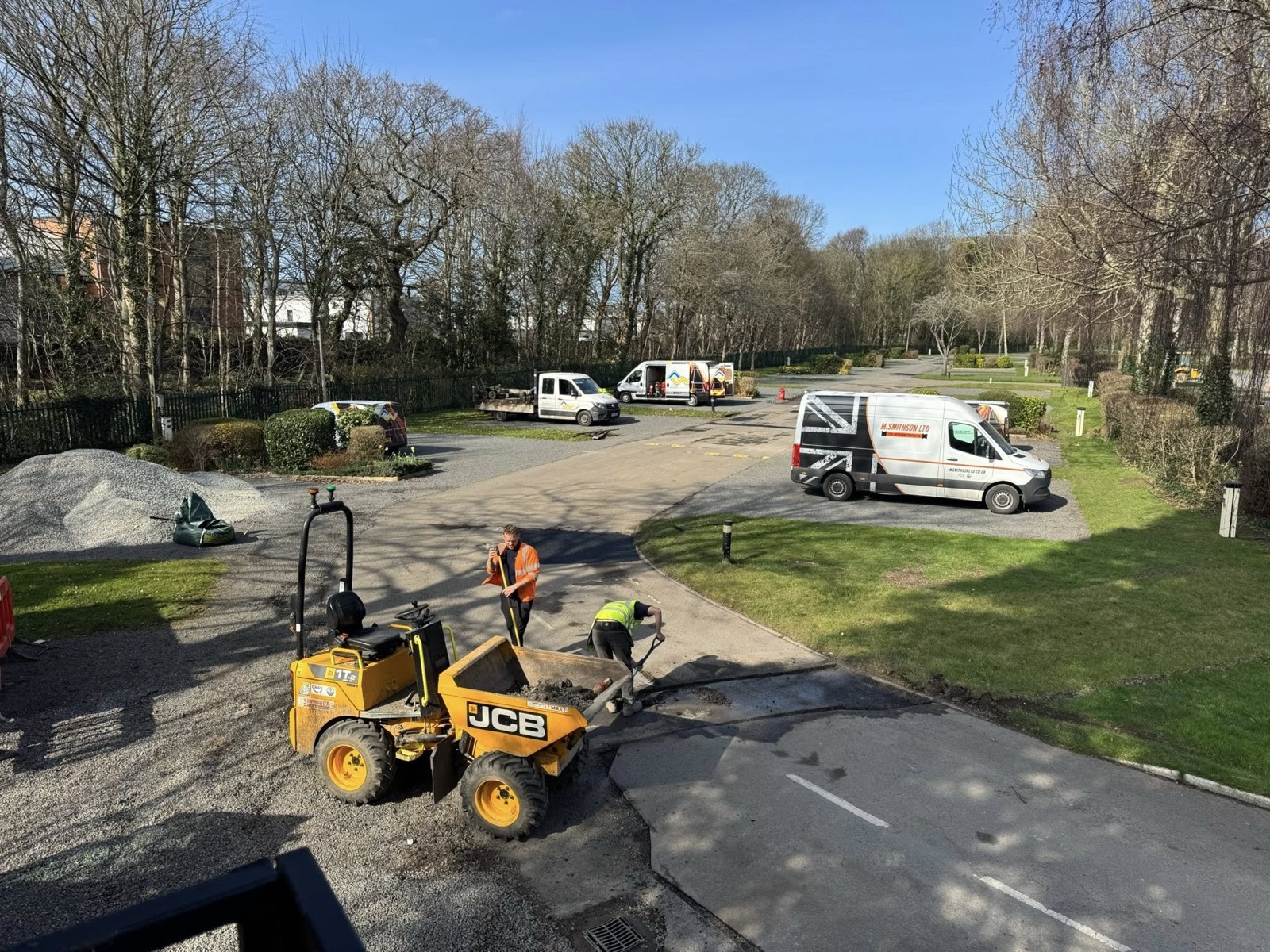 Tarmacing works at Ayr Craigie Gardens Club Campsite Scotland — M.Smithson LTD