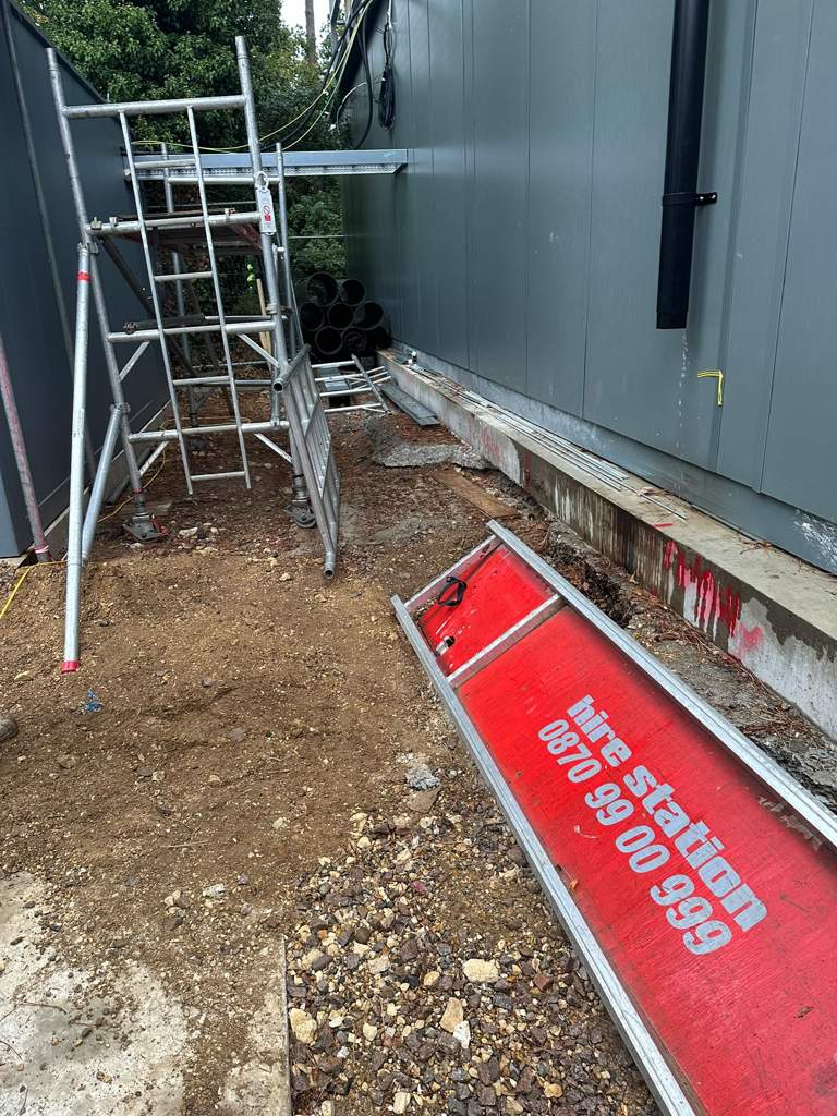 Fresh concrete slab in timber formwork Ebbsfleet