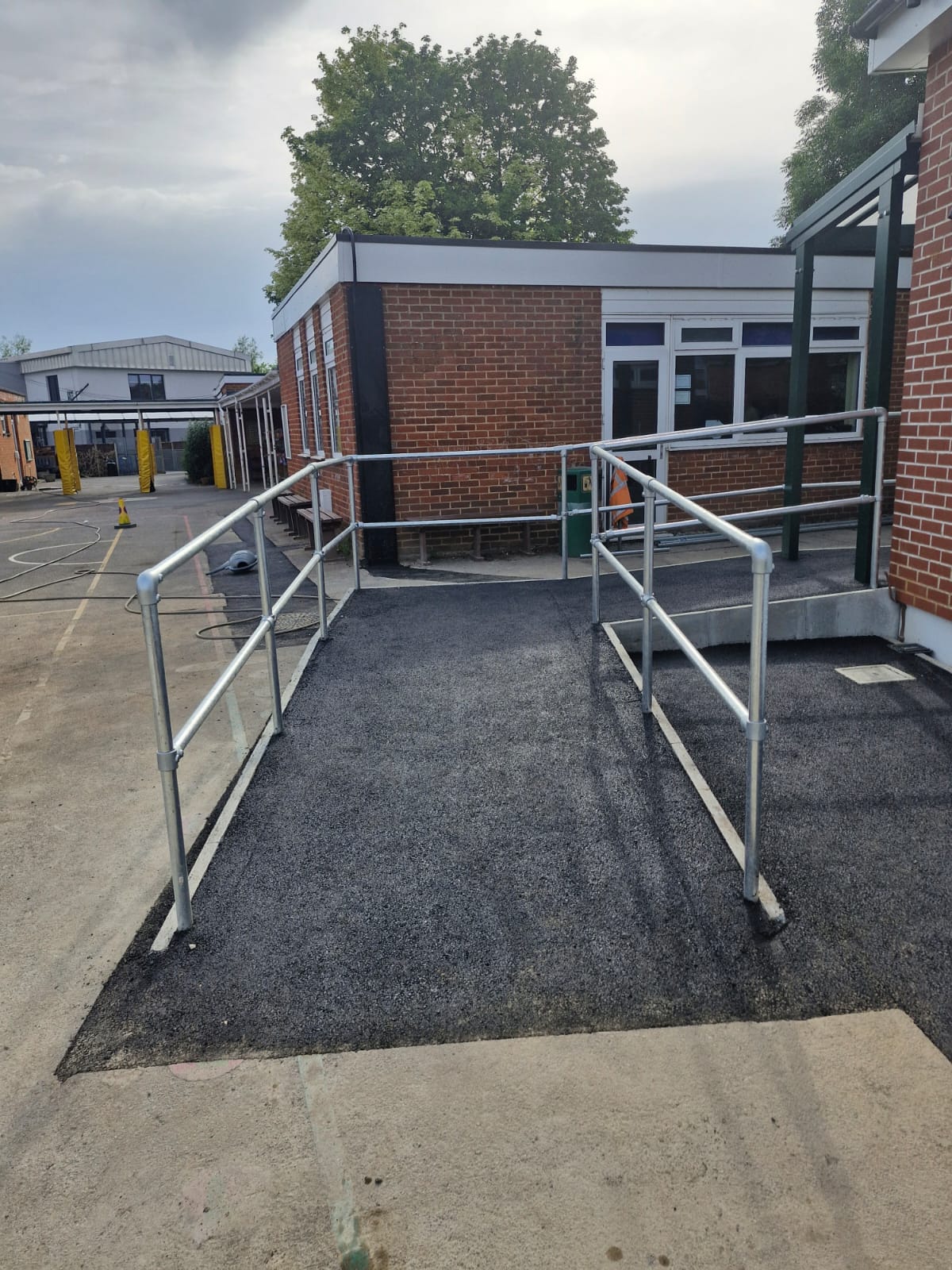 Access ramp railings installed at primary school Frome