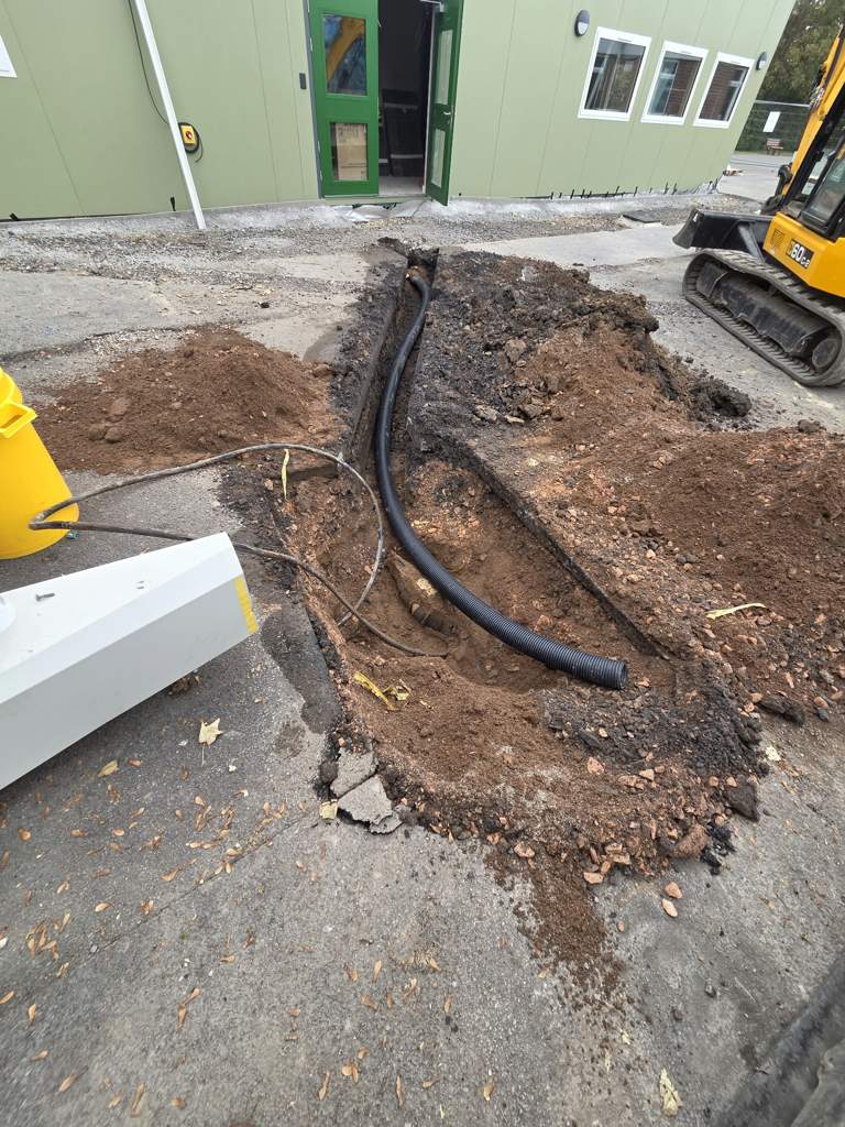 Excavating and ducting a new service trench St Andrews Burnham-on-Sea