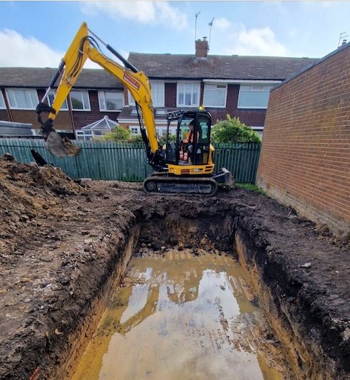 Attenuation tank excavation at Whitley Bay — M.Smithson LTD drainage contractor North East